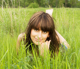 Image showing woman on grass