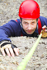 Image showing climber with rope