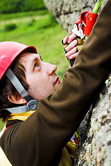 Image showing climber with rope