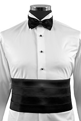 Image showing front view of bow tie and ceremony shirt