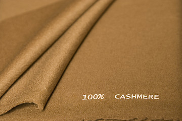 Image showing brown cashmere fabric