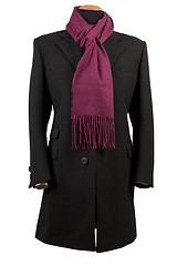 Image showing Front view of black elegant suit
