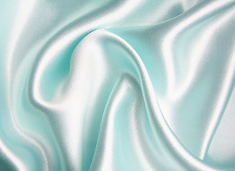 Image showing Smooth elegant blue silk as background