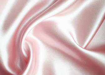 Image showing Smooth elegant pink silk as background