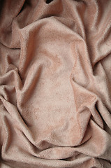 Image showing Beige velvet fabric as background