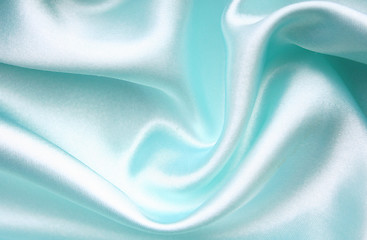 Image showing Smooth elegant blue silk as background