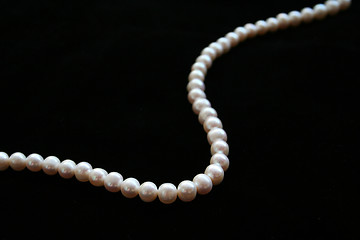 Image showing pearls necklace on the black background