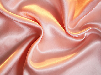 Image showing Smooth elegant pink silk as background