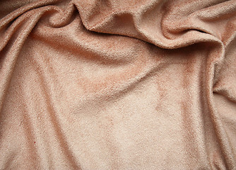 Image showing Beige velvet fabric as background