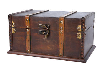 Image showing Closed antique wooden trunk