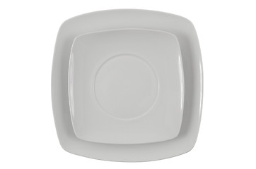 Image showing Square white plates 