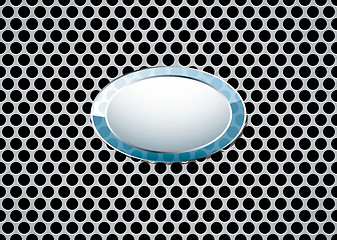 Image showing Brushed metal lozenge