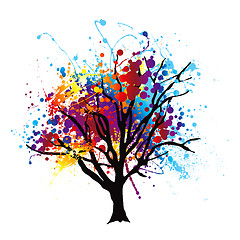 Image showing Paint splat tree