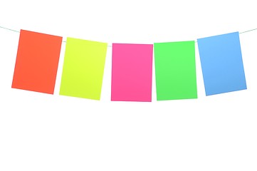 Image showing Colored paper notes