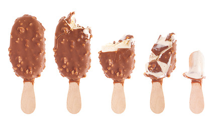 Image showing Chocolate ice cream being eaten up