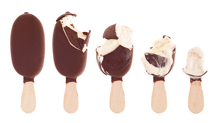 Image showing Chocolate ice cream being eaten up