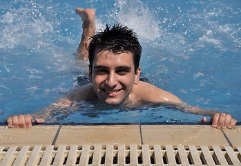 Image showing Man in water gymnastics