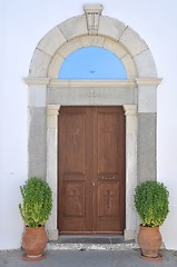 Image showing Greek church entrance