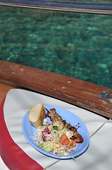 Image showing Lunch on boat