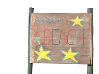 Image showing Beach sign