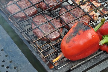 Image showing Meat on Barbecue