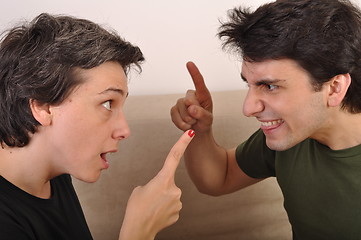 Image showing Sister and brother arguing