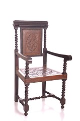 Image showing Black wood armchair