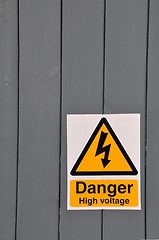 Image showing High voltage danger sign