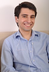 Image showing Man listening to music