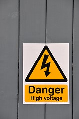 Image showing High voltage danger sign