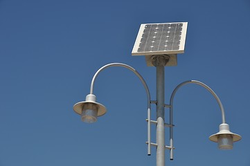 Image showing Solar powered lamp post