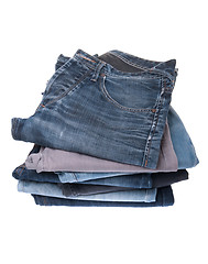 Image showing Stack of jeans