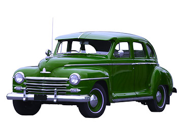 Image showing green classic car