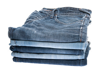 Image showing Stack of jeans