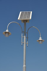 Image showing Solar powered lamp post