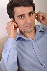 Image showing Man listening to music