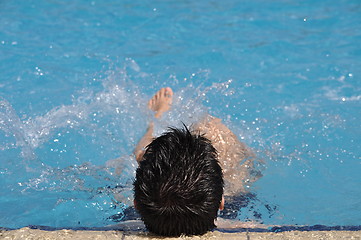 Image showing Man in water gymnastics