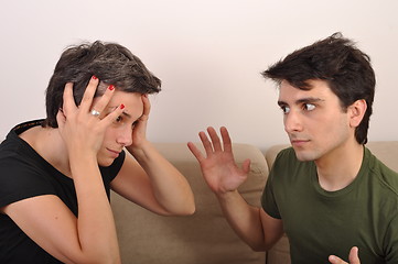 Image showing Sister and brother arguing