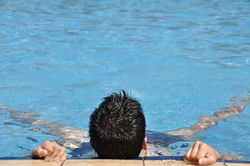 Image showing Man in water gymnastics