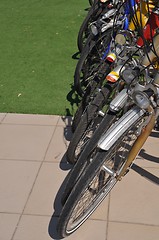 Image showing Bicycles row