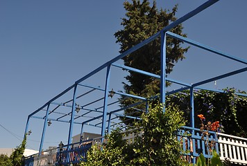 Image showing Greek outdoor restaurant