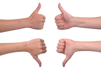 Image showing Thumbs up and down