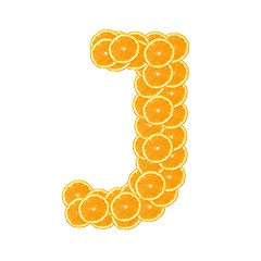 Image showing orange fruit alphabet