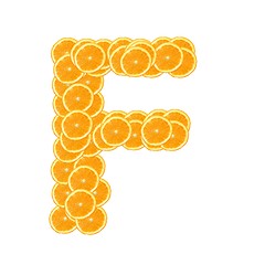 Image showing orange fruit alphabet