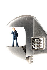 Image showing tiny business man in stress