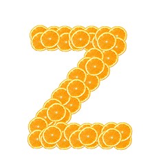 Image showing orange fruit alphabet