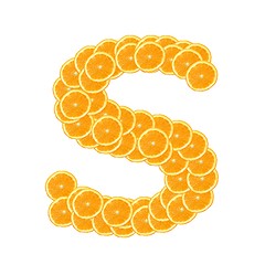 Image showing orange fruit alphabet