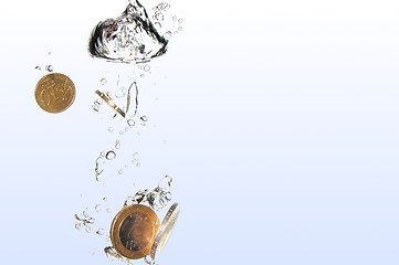 Image showing coins in water