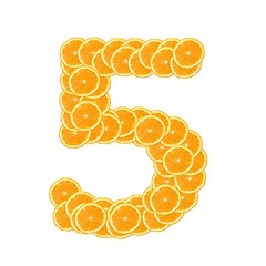 Image showing orange fruit alphabet