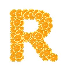 Image showing orange fruit alphabet